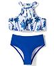 KIDLINGSS Sleeveless Tree Printed 2 Piece Swimsuit - Blue