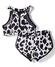 KIDLINGSS Sleeveless Leopard Printed 2 Piece Swimsuit - Black