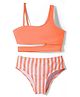 KIDLINGSS Sleeveless Solid & Striped 2 Piece Swimsuit - Orange