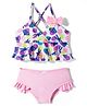 KIDLINGSS Sleeveless Trees Printed 2 Piece Swimsuit - Light Pink
