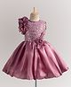 Enfance Woven Sleeveless Rose Applique & Sequin Detailed Party Dress - Dark Pink