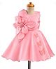 Enfance Net Woven Sleeveless Butterfly & Flower Applique Party Dress - Pink