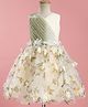 Enfance Woven Sleeveless Flower Applique Detailed Party Dress - Light Yellow