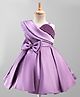 Enfance Woven Sleeveless Pearl Detailed Bow Applique Pleated Party Dress - Mauve