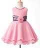 Enfance Woven Sleeveless Pearl Detailed Flower Applique Party Dress - Light Pink