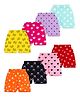 KUCHIPOO Cotton Blend Knit Pack Of 8 Butterfly Floral & Hearts Printed Shorts - Multi Colour