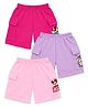 KUCHIPOO Cotton Blend Knit Pack Of 3 Mickey & Friends Featuring Characters Printed Shorts - Dark Pink  Lavender & Light Pink