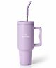 Speedex 1200ml Insulated Stainless Steel Tumbler with Handle, Straw & Cleaning Brush | Double Wall Leakproof Sipper Bottle, 24H Cold 18H Hot Travel Mug (Purple)
