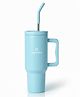 Speedex 1200ml Insulated Stainless Steel Tumbler with Handle, Straw & Cleaning Brush | Double Wall Leakproof Sipper Bottle, 24H Cold 18H Hot Travel Mug (SKY Blue)