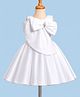Enfance Woven Cold Shoulder Sleeves Bow Applique & Sequin Detailed Party Dress - White