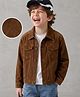 Pine Kids Cotton Woven Full Sleeves Denim Jacket - Khaki