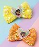 Yellow Bee Disney Featuring Set Of 2 Moana Bow Applique Detailed Sequins Embellished Alligator Hair Clips - Yellow & Orange