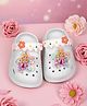 Yellow Bee Disney Featuring Aurora Applique Detailed Perforated Slingback Clogs - White