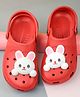 Yellow Bee Bunny Applique Detailed Perforated Slingback  Clogs - Red