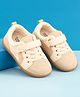 Babyoye Velcro Closure Casual Shoes With Heart Embroidery -Beige/White 23