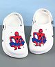 Yellow Bee Marvel Featuring Spider Man Applique Detailed Perforated Slingback Clogs - White