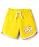 UCB Cotton Knit Knee Length Number Pique Shorts With Piping - Yellow