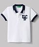 UCB Cotton Knit Polo Half Sleeves Solid with Jacquard Collar and Embroidery Offwhite 2-3 Years