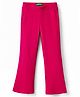 UCB Cotton Elastane Knit Full Length Solid Rib Bootcut Leggings - Fuchsia