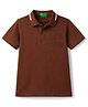 UCB Cotton Knit T-Shirts Half Sleeves Polo with Emboss Brown 4-5 Years