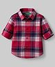 UCB Cotton Woven Shirt Full Sleeves Check Maroon 6-9 Months