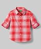 UCB Cotton Woven Shirt Saturated Check Full Sleeves Orange 6-9 Months