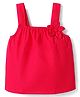 UCB Cotton Woven Sleeveless Solid Strappy Top With Floral Applique - Dark Pink