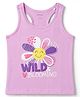 Doreme Sinker Knit Sleeveless Floral & Hearts Printed Tank T-Shirt - Mauve