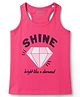 Doreme Sinker Knit Sleeveless Text Printed Tank T-Shirt - Dark Pink