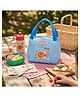 HOOM Kids Insulated Lunch Bag  Aluminium Foil Thermal Lining With Margherita Pizza Print - Blue