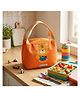 HOOM Kids Insulated Lunch Bag  Aluminium Foil Thermal Lining With Tiger Noodles Print - Orange