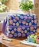 HOOM Kids Insulated Lunch Bag With Aluminium Foil Thermal Lining Double Compartment With Smiley Flower Print - Navy Blue