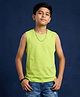 Kiddopanti Cotton Knit Sleeveless Solid Tee - Neon Green