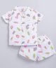 Snuggly MONKEY  Linen Woven Half Sleeves Ice Creams Printed Coordinating Shirt & Shorts Sets - White