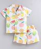 Snuggly MONKEY Poplin Woven Half Sleeves Fruits Printed Coordinating Shirt & Shorts Sets - Yellow