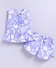 Snuggly MONKEY Poplin Woven Sleeveless Floral Printed Top & Shorts Set - Lilac