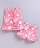 Snuggly MONKEY Poplin Woven Sleeveless Floral Printed Bow Applique Detailed Top & Shorts Set - Dark Peach