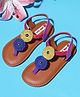 Mine Sole Floral Applique Detailed Sandals - Blue
