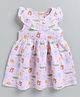 Snuggly MONKEY Muslin Woven Sleeveless Animals Printed Dress - Pink