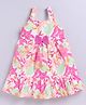 Snuggly MONKEY Poplin Woven Sleeveless Floral Printed Dress - Pink