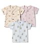 Pink Rabbit Sinker Knit Half Sleeves Jhablas With Teddy & Helicopter Print Pack of 3 - Multicolor