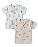 Pink Rabbit Sinker Knit Half Sleeves Jhablas With Teddy & Elephant Print Pack of 3 - Multicolor