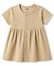 Pink Rabbit Interlock Knit Half Sleeves Floral Printed Frock - Beige