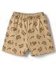 Pink Rabbit Sinker Knit Knee Length Shorts With JCB Print - Light Brown