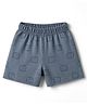 Pink Rabbit Sinker Knit Knee Length Shorts With Bear Print - Blue