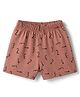 Pink Rabbit Sinker Knit Knee Length Shorts With Number Print - Pink