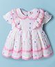 ToffyHouse Cotton Woven One Piece Dresses/Frocks Half Sleeves Polka Dot Multi Color 12-18 Months