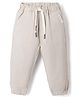 ToffyHouse Cotton Knit Full Length Solid Track Pant - Beige
