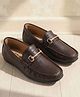 Pine Kids Slip On Formal & Party Wear With Applique - Brown