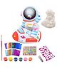 PLUSPOINT DIY Astronaut Piggy bank for kids Paint Decorate Piggy Bank with Gemstone, Stickers, foil art, Markers, Painting Kit DIY Money Coin Bank, Arts and Crafts Birthday Gifts for Kids 5+ Years Old